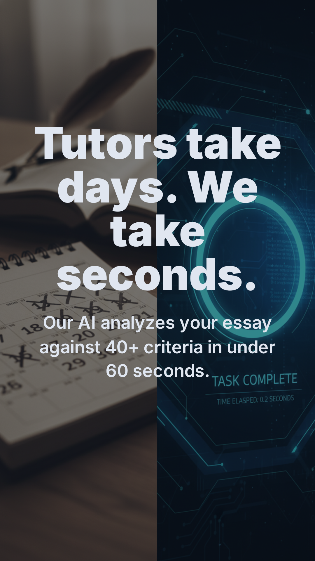 IELTS essay feedback processed quickly by an AI checker.